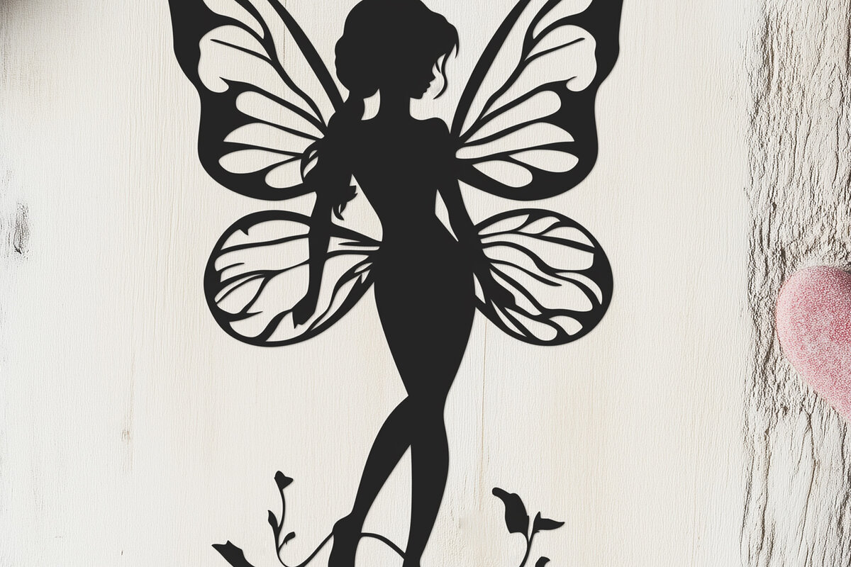 Σετ των 2 Intra απο ξύλο plywood 3mm-4mm πάχος – Paper Cut Valentine Fairy Δίασταση  20x20 cm INTRAFABR-112796822