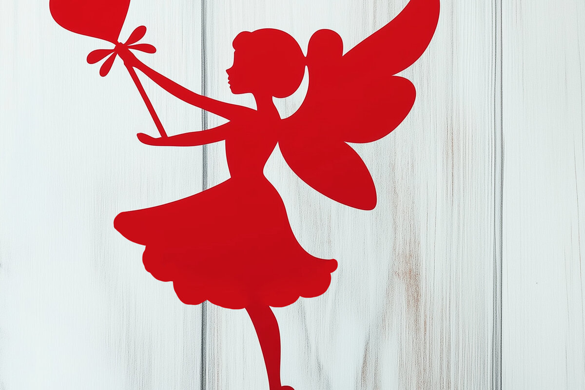 Σετ των 2 Intra απο ξύλο plywood 3mm-4mm πάχος – Paper Cut Valentine Fairy Δίασταση  20x20 cm INTRAFABR-112809656