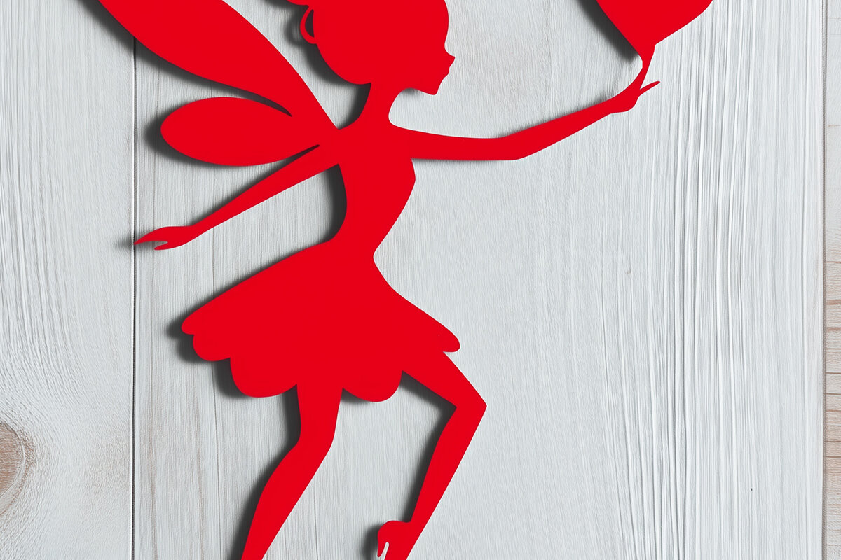 Σετ των 2 Intra απο ξύλο plywood 3mm-4mm πάχος – Paper Cut Valentine Fairy Δίασταση  20x20 cm INTRAFABR-112810688