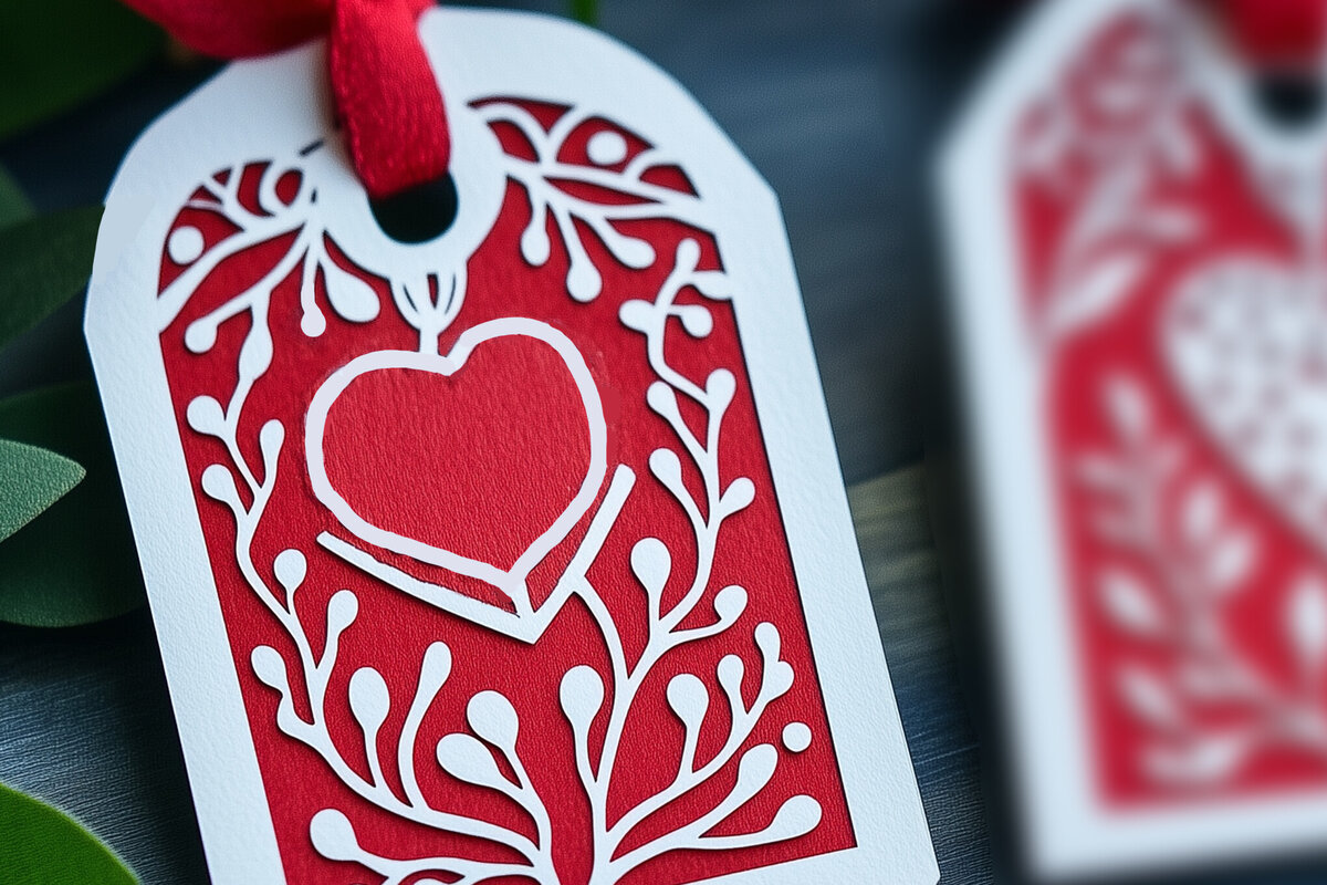 Σετ των 2 Intra απο ξύλο plywood 3mm-4mm πάχος – Χαρτί κοπή Ετικέτες δώρου για τον Άγιο Βαλεντίνο Δίασταση  20x20 cm INTRAFABR-112743579