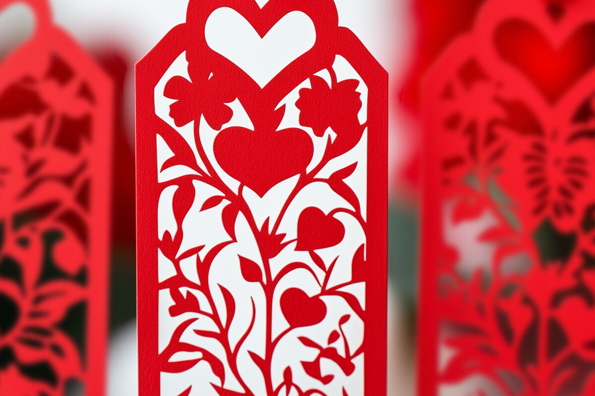 Σετ των 2 Intra απο ξύλο plywood 3mm-4mm πάχος – Χαρτί κοπή Ετικέτες δώρου για τον Άγιο Βαλεντίνο Δίασταση  20x20 cm INTRAFABR-112754483