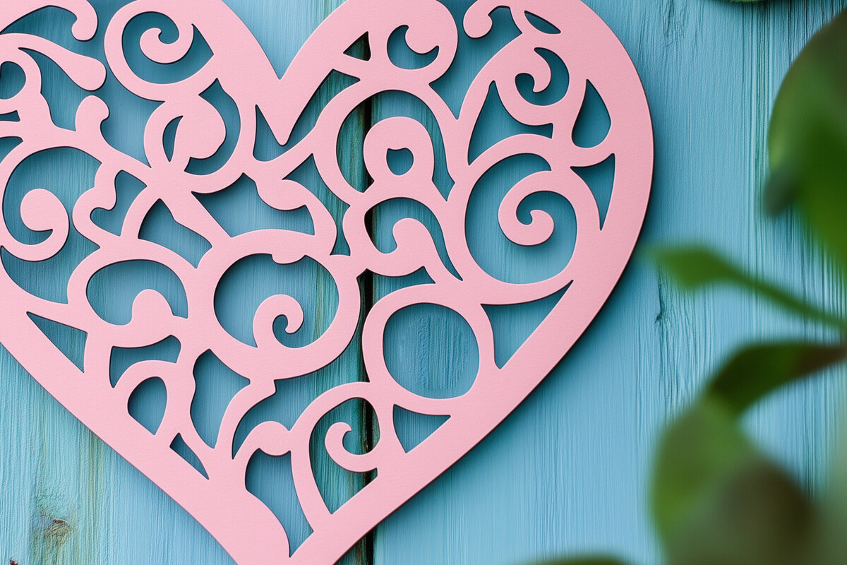 Σετ των 2 Intra απο ξύλο plywood 3mm-4mm πάχος – Paper Cut Valentine Hearts Δίασταση  20x20 cm INTRAFABR-112518537