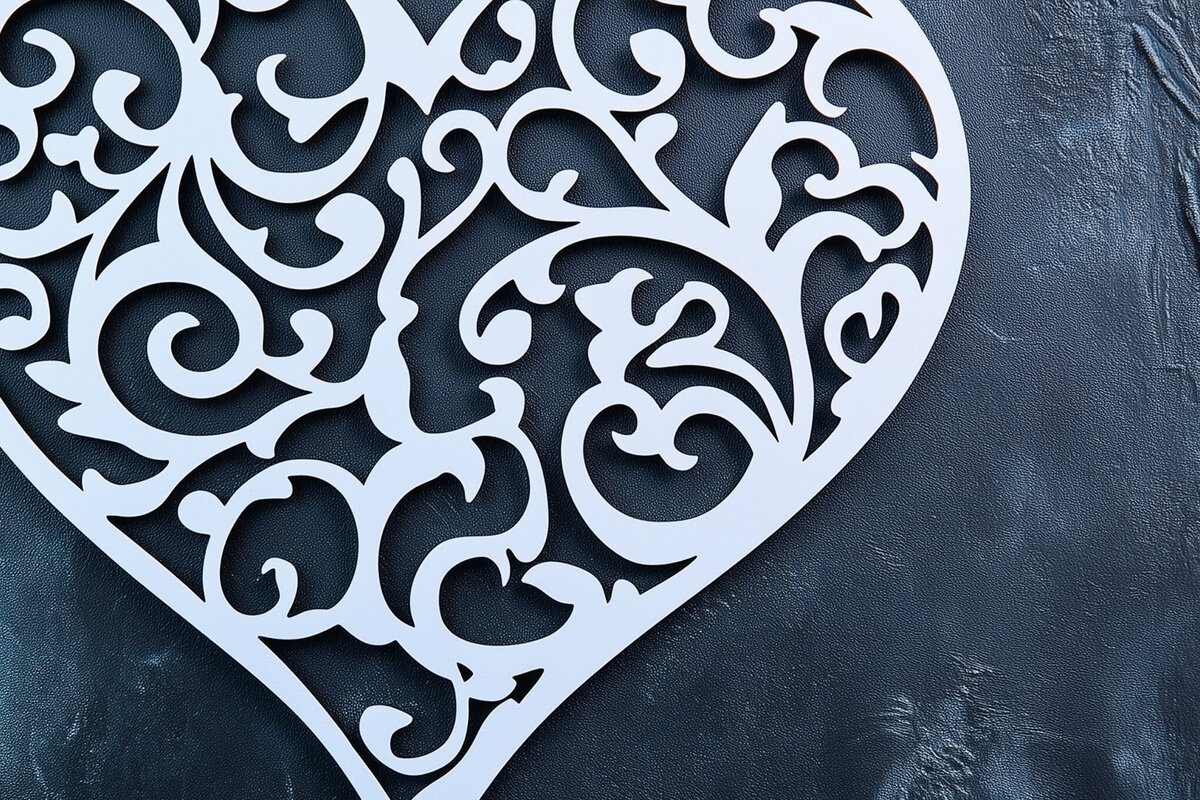 Σετ των 2 Intra απο ξύλο plywood 3mm-4mm πάχος – Paper Cut Valentine Hearts Δίασταση  20x20 cm INTRAFABR-112511607