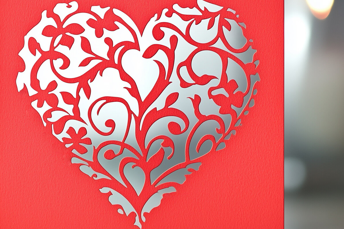 Σετ των 2 Intra απο ξύλο plywood 3mm-4mm πάχος – Κόψιμο από χαρτί Κάρτα Αγίου Βαλεντίνου Δίασταση  20x20 cm INTRAFABR-112433437