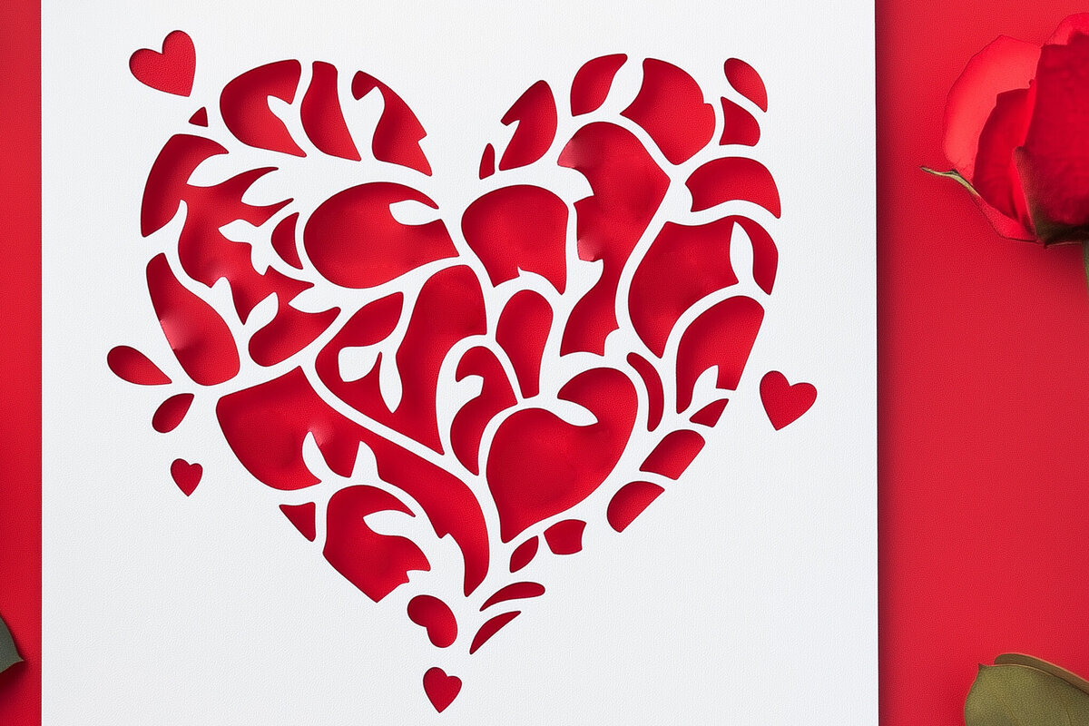 Σετ των 2 Intra απο ξύλο plywood 3mm-4mm πάχος – Κόψιμο από χαρτί Κάρτα Αγίου Βαλεντίνου Δίασταση  20x20 cm INTRAFABR-112449133