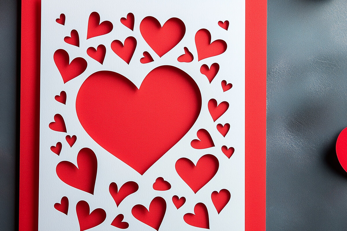 Σετ των 2 Intra απο ξύλο plywood 3mm-4mm πάχος – Κόψιμο από χαρτί Κάρτα Αγίου Βαλεντίνου Δίασταση  20x20 cm INTRAFABR-112457130