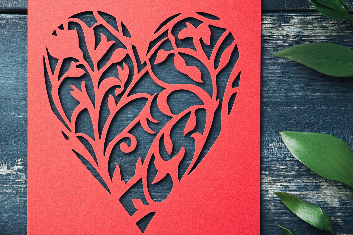 Σετ των 2 Intra απο ξύλο plywood 3mm-4mm πάχος – Κόψιμο από χαρτί Κάρτα Αγίου Βαλεντίνου Δίασταση  20x20 cm INTRAFABR-112457372