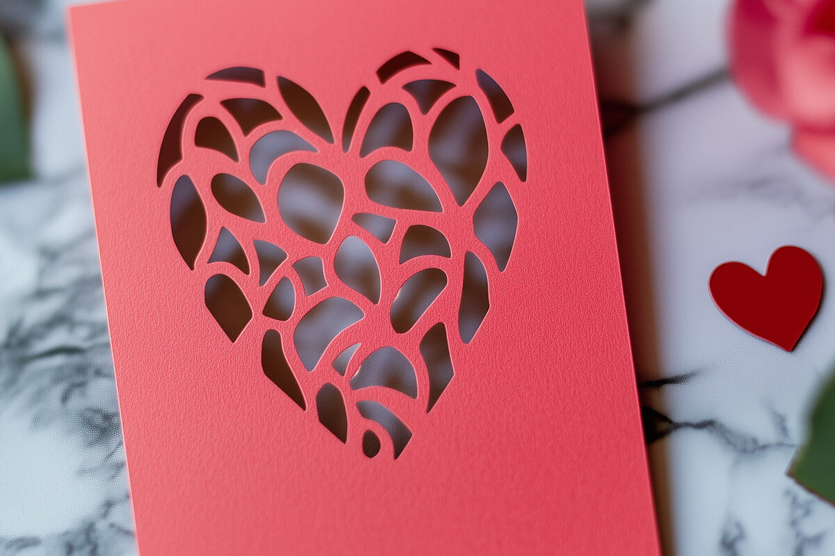 Σετ των 2 Intra απο ξύλο plywood 3mm-4mm πάχος – Κόψιμο από χαρτί Κάρτα Αγίου Βαλεντίνου Δίασταση  20x20 cm INTRAFABR-112460364