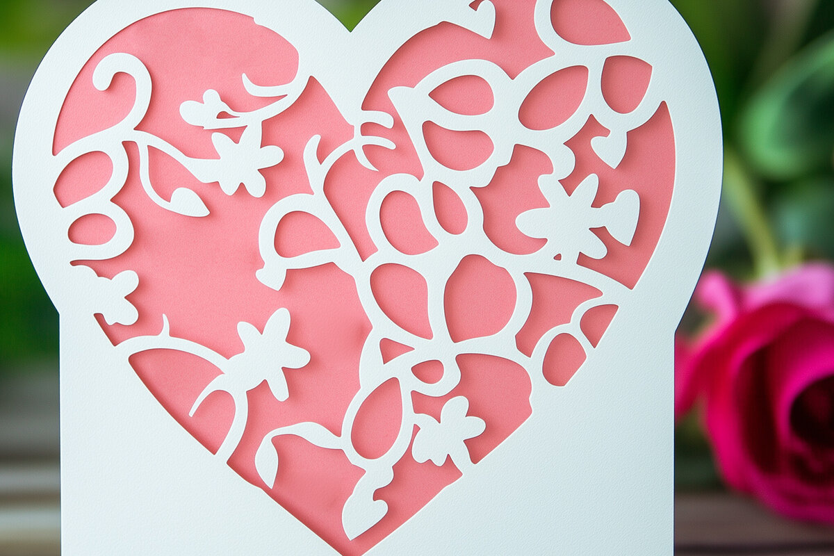 Σετ των 2 Intra απο ξύλο plywood 3mm-4mm πάχος – Κόψιμο από χαρτί Κάρτα Αγίου Βαλεντίνου Δίασταση  20x20 cm INTRAFABR-112460790