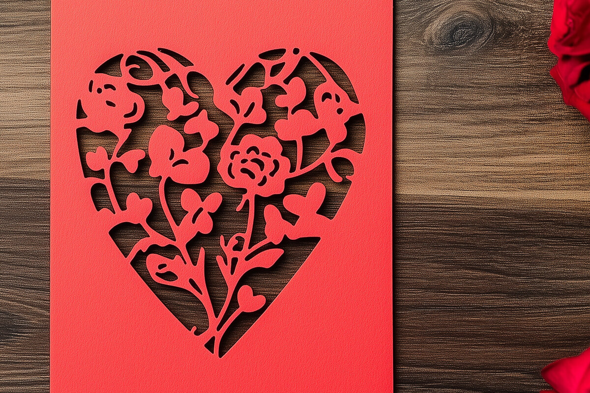 Σετ των 2 Intra απο ξύλο plywood 3mm-4mm πάχος – Κόψιμο από χαρτί Κάρτα Αγίου Βαλεντίνου Δίασταση  20x20 cm INTRAFABR-112432676