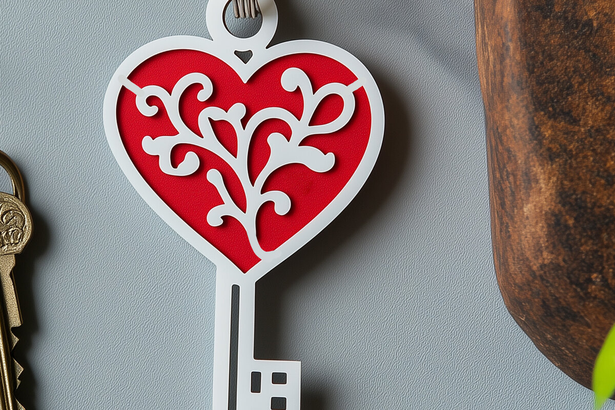 Σετ των 3 Intra απο ξύλο plywood 3mm-4mm πάχος – Κοπή χαρτιού Μπρελόκ για την ημέρα του Αγίου Βαλεντίνου Δίασταση  5x5 cm INTRAFABR-113979086