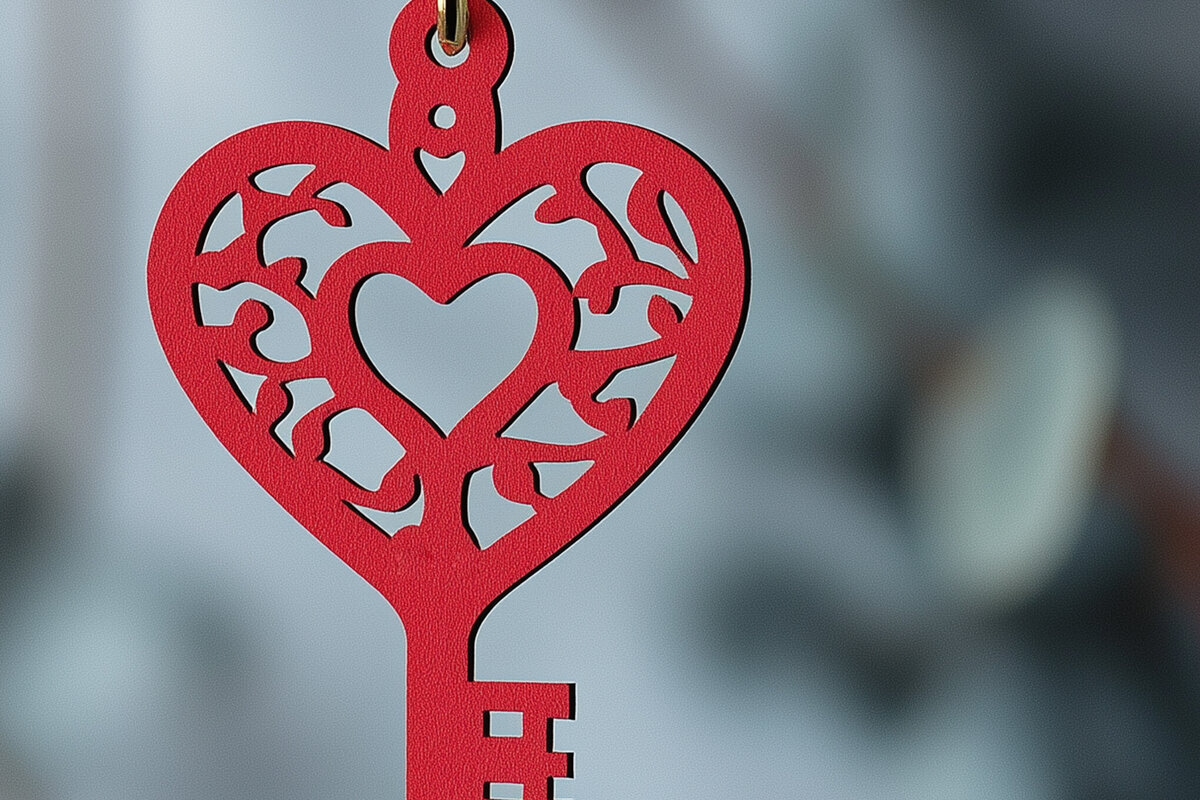 Σετ των 3 Intra απο ξύλο plywood 3mm-4mm πάχος – Κοπή χαρτιού Μπρελόκ για την ημέρα του Αγίου Βαλεντίνου Δίασταση  5x5 cm INTRAFABR-114010745