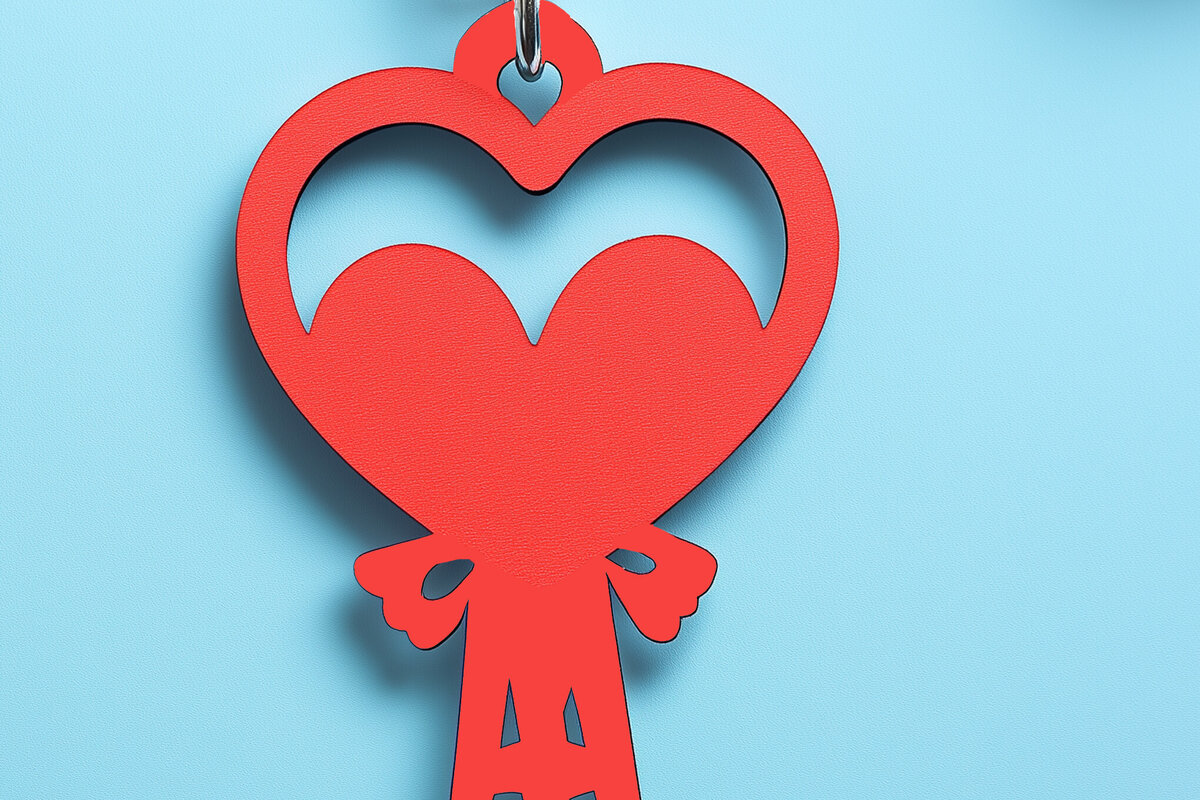 Σετ των 3 Intra απο ξύλο plywood 3mm-4mm πάχος – Κοπή χαρτιού Μπρελόκ για την ημέρα του Αγίου Βαλεντίνου Δίασταση  5x5 cm INTRAFABR-114011517