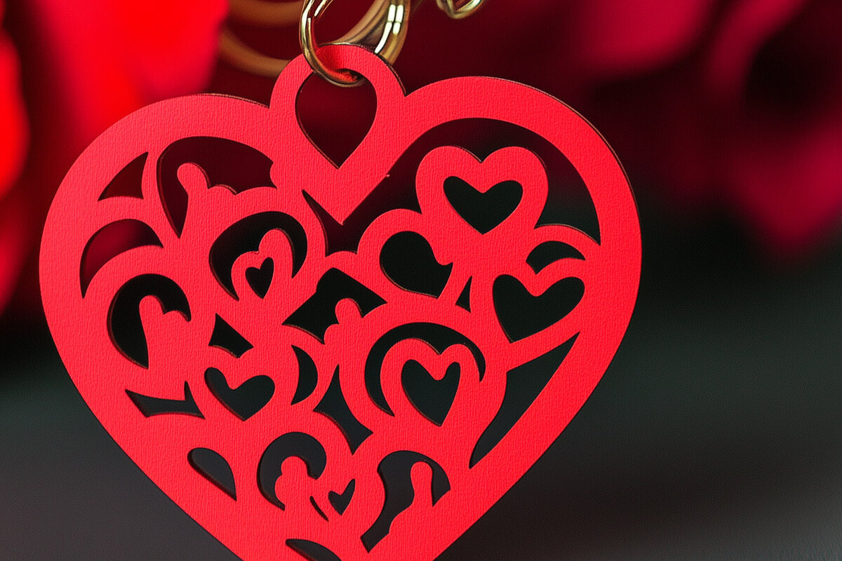 Σετ των 3 Intra απο ξύλο plywood 3mm-4mm πάχος – Κοπή χαρτιού Μπρελόκ για την ημέρα του Αγίου Βαλεντίνου Δίασταση  5x5 cm INTRAFABR-113978887