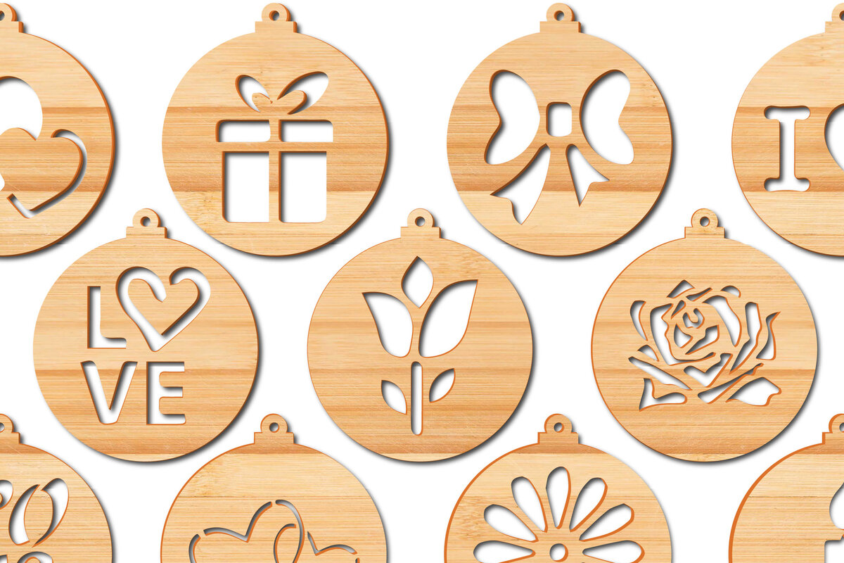 Σετ των 2 Intra απο ξύλο plywood 3mm-4mm πάχος – Δέσμη στολιδιών για Valentine’s Cut Paper Cut Δίασταση  20x20 cm INTRAFABR-21739976