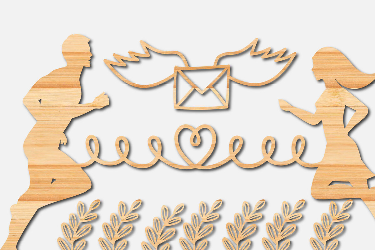 Σετ των 2 Intra απο ξύλο plywood 3mm-4mm πάχος – Στολίδι του Αγίου Βαλεντίνου με χαρτί Δίασταση  20x20 cm INTRAFABR-21682004