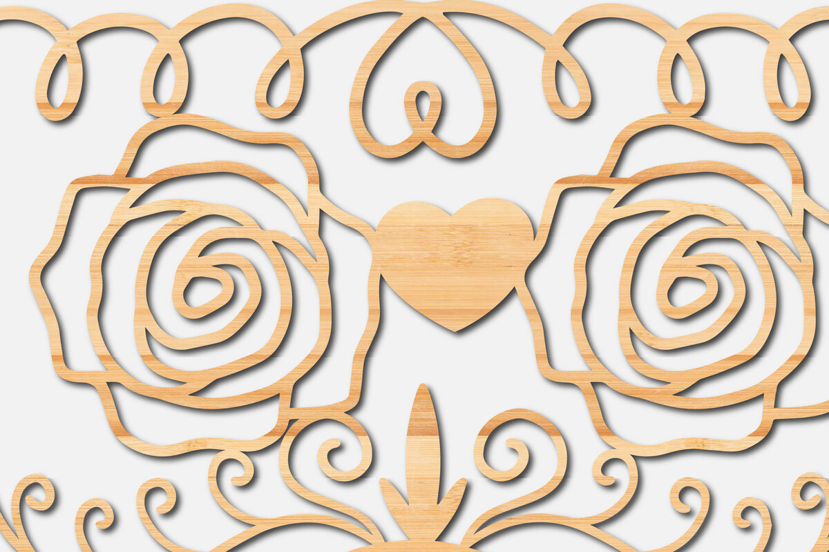 Σετ των 2 Intra απο ξύλο plywood 3mm-4mm πάχος – Στολίδι του Αγίου Βαλεντίνου με χαρτί Δίασταση  20x20 cm INTRAFABR-21683188