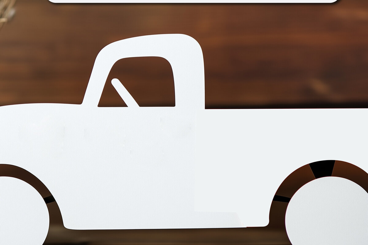 Σετ των 2 Intra απο ξύλο plywood 3mm-4mm πάχος – Paper Cut Valentines Truck Δίασταση  20x20 cm INTRAFABR-115304754