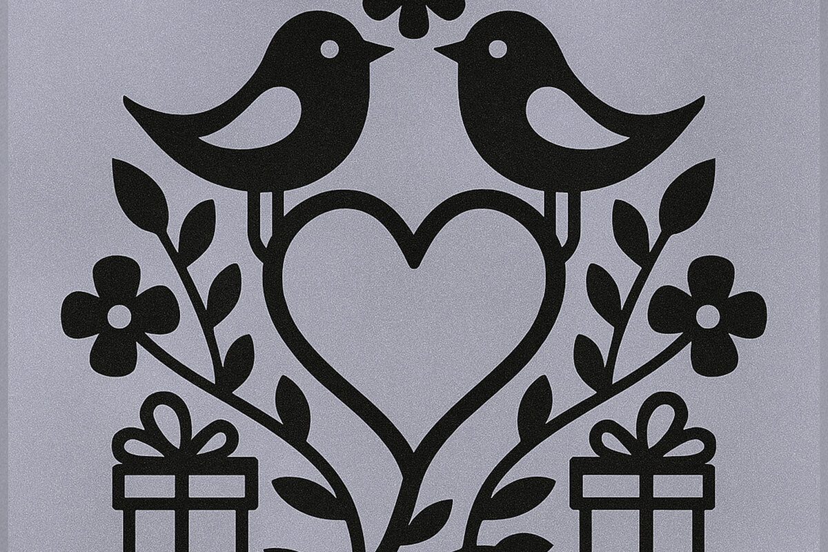 Σετ των 2 Intra απο ξύλο plywood 3mm-4mm πάχος – Κόψιμο σε χαρτί Γαμήλια κάρτα Δίασταση  20x20 cm INTRAFABR-119903824