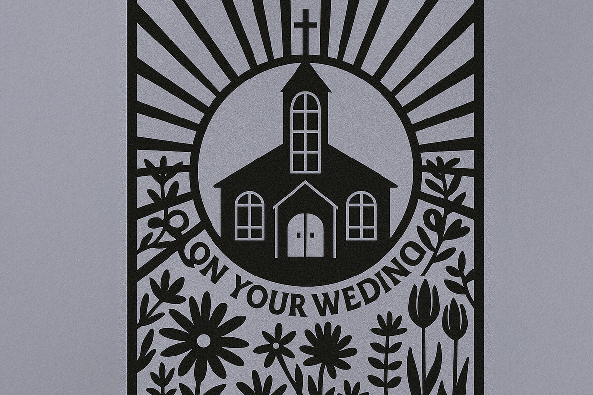 Σετ των 2 Intra απο ξύλο plywood 3mm-4mm πάχος – Κόψιμο σε χαρτί Γαμήλια κάρτα Δίασταση  20x20 cm INTRAFABR-119902863