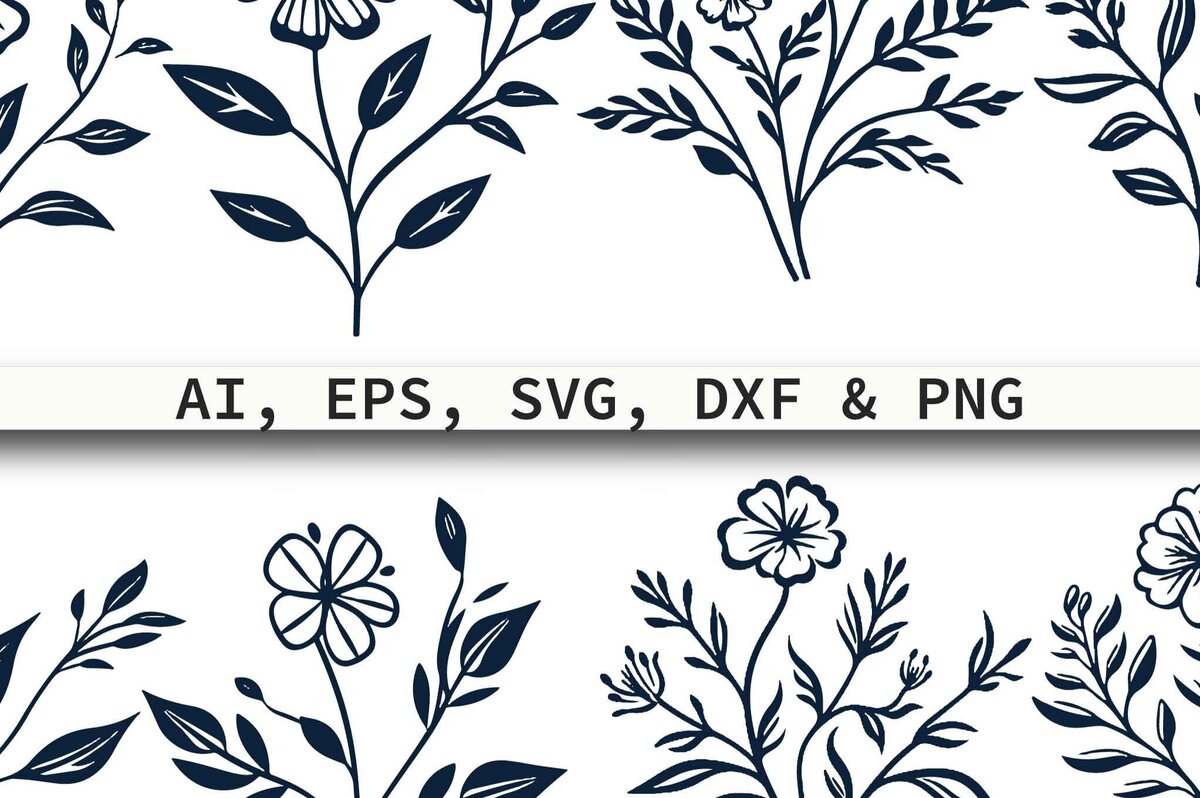 Σετ των 2 Intra απο ξύλο plywood 3mm-4mm πάχος – Paper Cut Wildflower Bundle Δίασταση  20x20 cm INTRAFABR-80508091