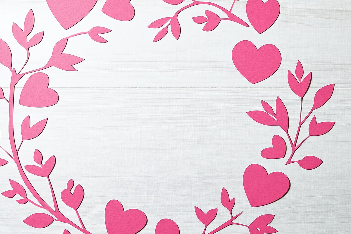 Σετ των 2 Intra απο ξύλο plywood 3mm-4mm πάχος – Αρχείο κομμένου χαρτιού στεφάνι από καρδιές Δίασταση  20x20 cm INTRAFABR-116008952