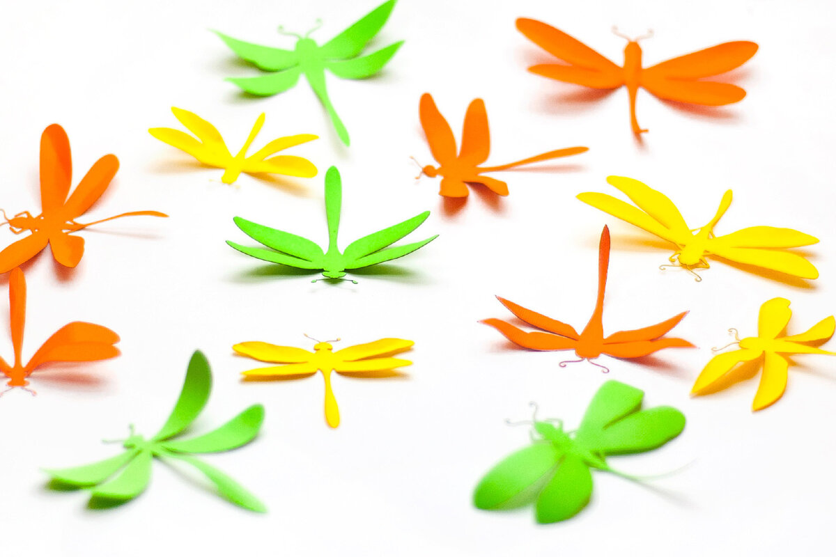 Σετ των 2 Intra απο ξύλο plywood 3mm-4mm πάχος – Χαρτί Dragonfly Δίασταση  20x20 cm INTRAFABR-25463190