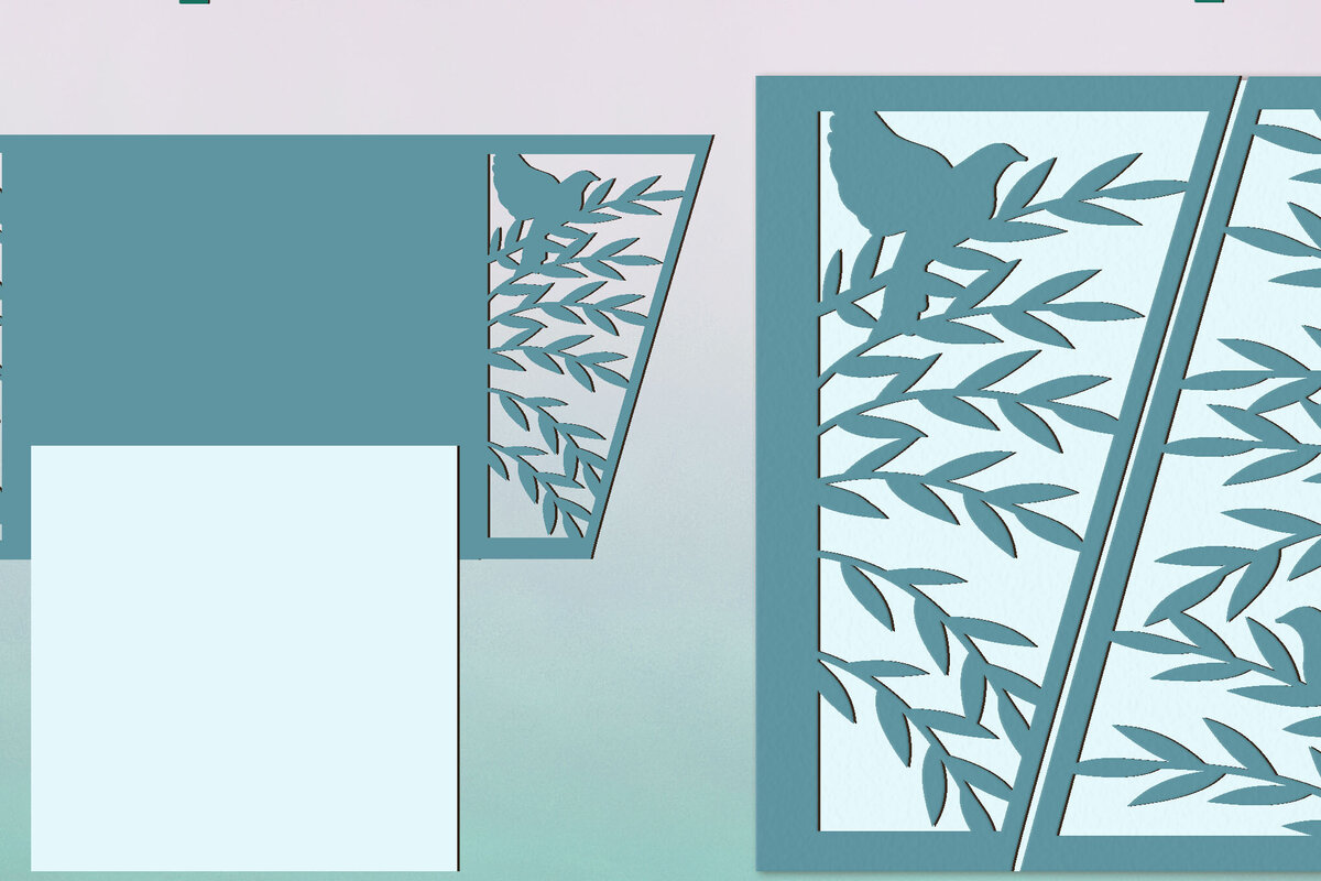 Σετ των 2 Intra απο ξύλο plywood 3mm-4mm πάχος – Χάρτινος φάκελος πρόσκλησης. 3D χάρτινο δώρο Δίασταση  20x20 cm INTRAFABR-81811897