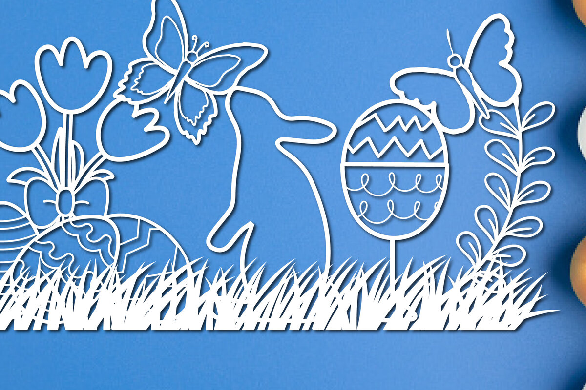 Σετ των 2 Intra απο ξύλο plywood 3mm-4mm πάχος – Κόψτε χαρτί/λέιζερ Πασχαλινή διακόσμηση Δίασταση  20x20 cm INTRAFABR-25873578