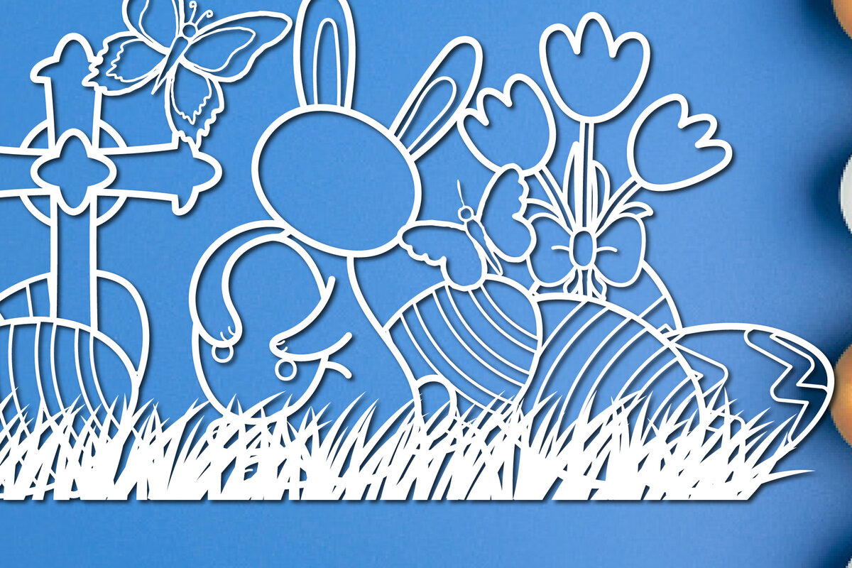 Σετ των 2 Intra απο ξύλο plywood 3mm-4mm πάχος – Κόψτε χαρτί/λέιζερ Πασχαλινή διακόσμηση Δίασταση  20x20 cm INTRAFABR-25873736