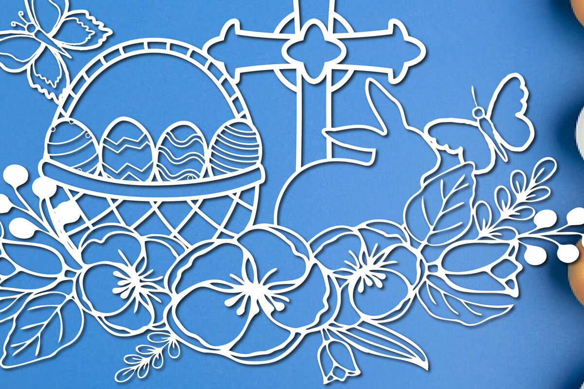 Σετ των 2 Intra απο ξύλο plywood 3mm-4mm πάχος – Κόψτε χαρτί/λέιζερ Πασχαλινή διακόσμηση Δίασταση  20x20 cm INTRAFABR-25873834