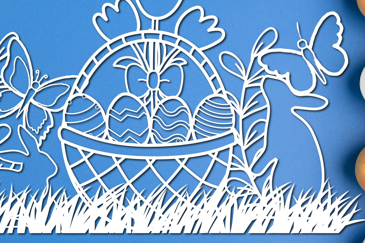 Σετ των 2 Intra απο ξύλο plywood 3mm-4mm πάχος – Κόψτε χαρτί/λέιζερ Πασχαλινή διακόσμηση Δίασταση  20x20 cm INTRAFABR-25873935