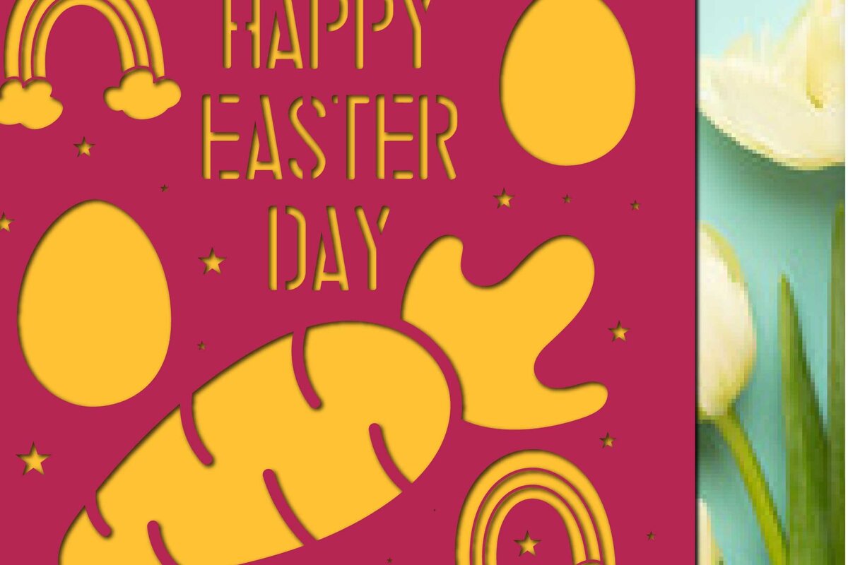 Σετ των 2 Intra απο ξύλο plywood 3mm-4mm πάχος – Δωροκάρτα για την Ημέρα του Πάσχα από χαρτί/Λέιζερ Δίασταση  20x20 cm INTRAFABR-62314564