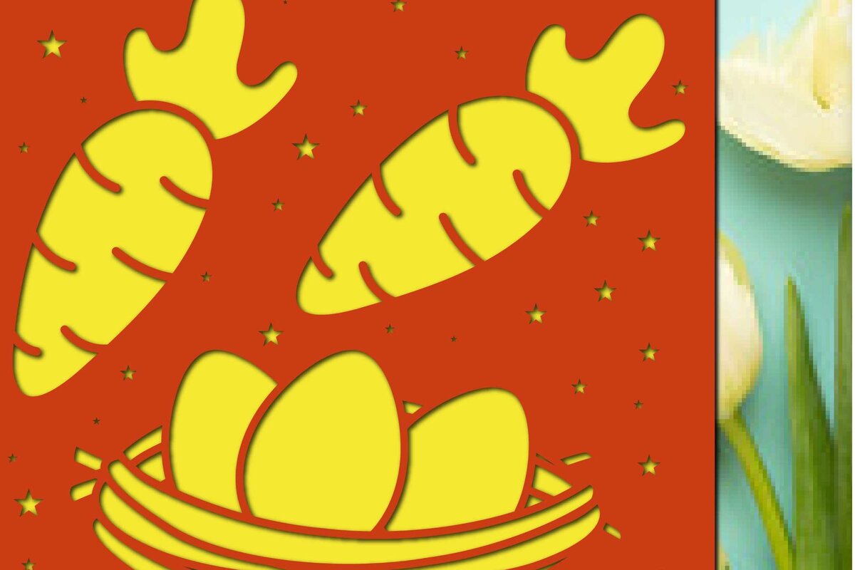 Σετ των 2 Intra απο ξύλο plywood 3mm-4mm πάχος – Δωροκάρτα για την Ημέρα του Πάσχα από χαρτί/Λέιζερ Δίασταση  20x20 cm INTRAFABR-62336744