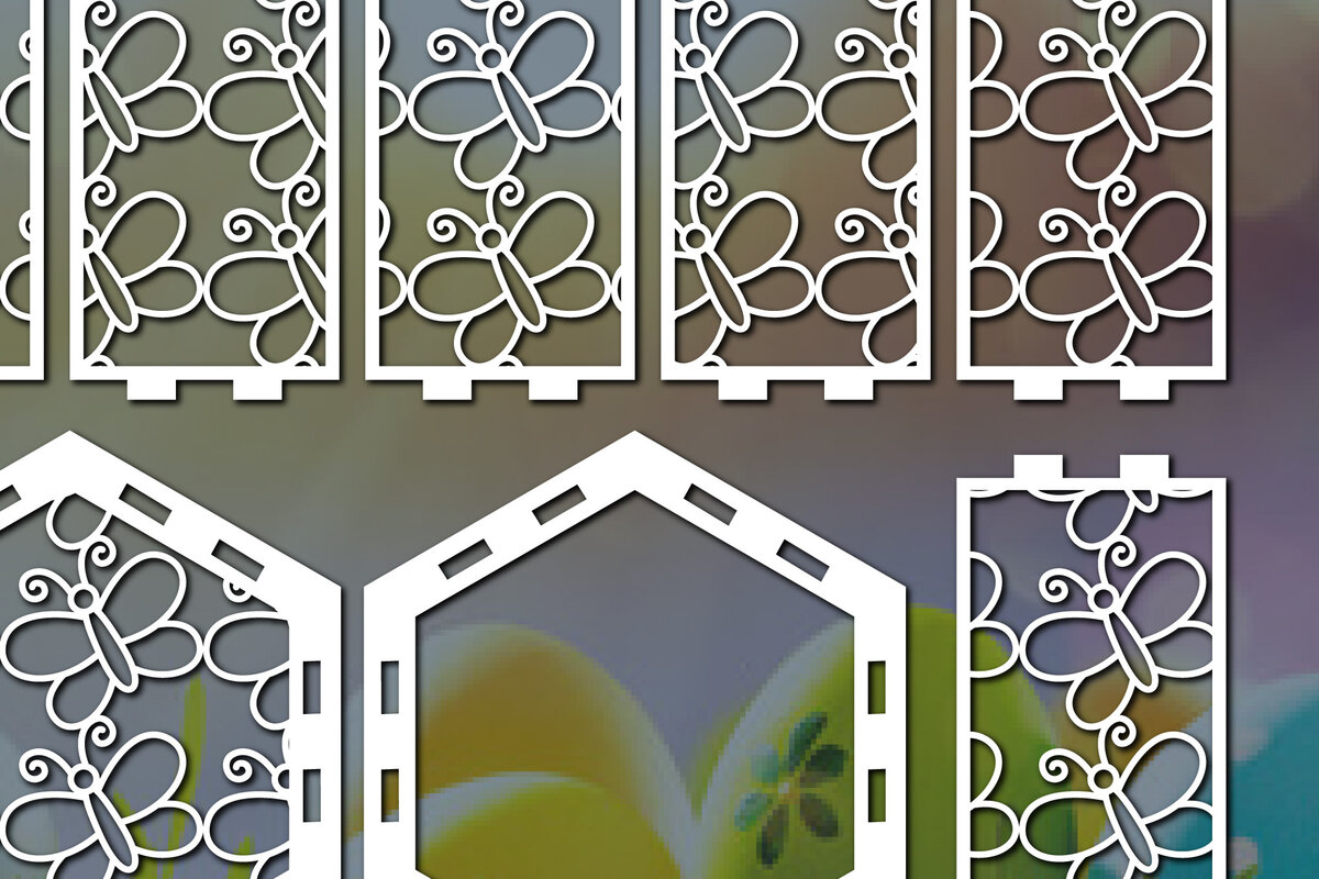 Σετ των 2 Intra απο ξύλο plywood 3mm-4mm πάχος – Χαρτί/λέιζερ Κόψιμο Πασχαλινό Φανάρι Δίασταση  20x20 cm INTRAFABR-56568742