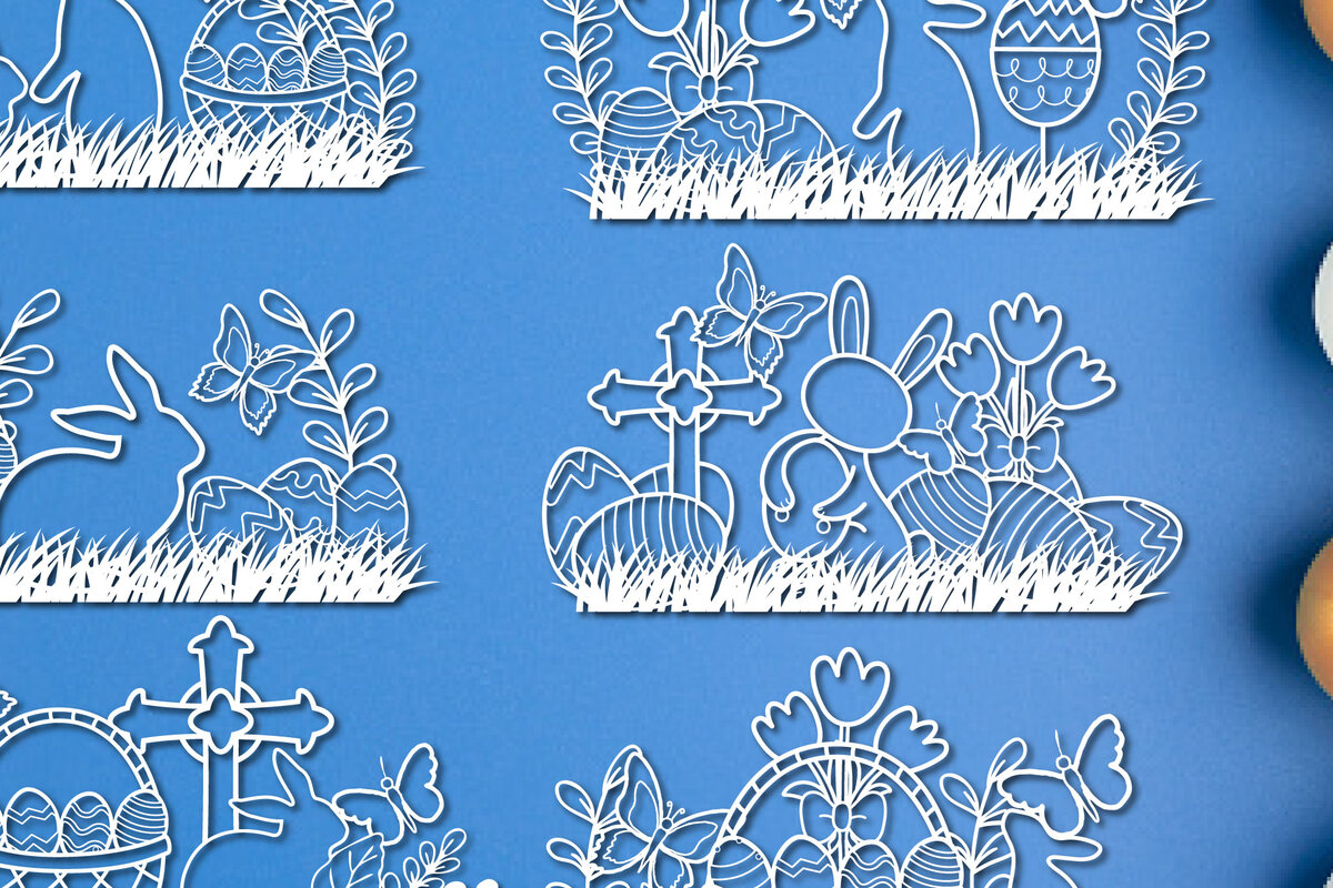 Σετ των 2 Intra απο ξύλο plywood 3mm-4mm πάχος – Πασχαλινό ντεκόρ Δέσμη κοπής χαρτιού/λέιζερ Δίασταση  20x20 cm INTRAFABR-25874105