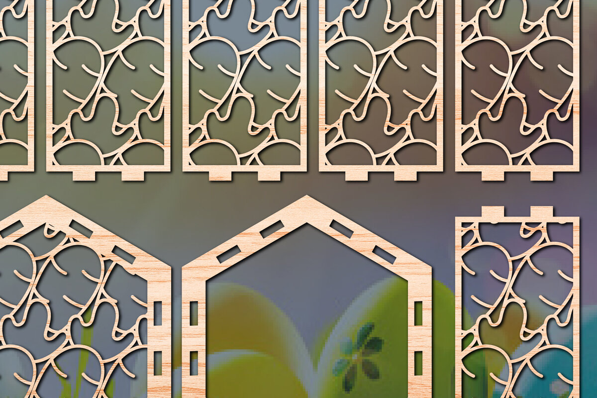 Σετ των 2 Intra απο ξύλο plywood 3mm-4mm πάχος – Χαρτί/λέιζερ Cut Tree of Life Lantern Δίασταση  20x20 cm INTRAFABR-56557988