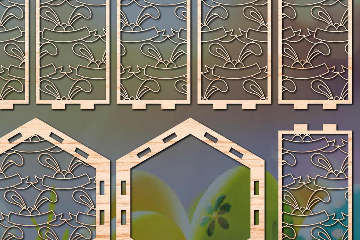 Σετ των 2 Intra απο ξύλο plywood 3mm-4mm πάχος – Χαρτί/λέιζερ Cut Tree of Life Lantern Δίασταση  20x20 cm INTRAFABR-56558714