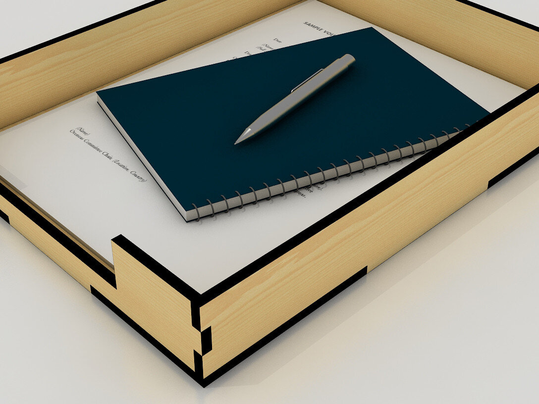 Σετ των 2 Intra απο ξύλο plywood 3mm-4mm πάχος – Δίσκος οργάνωσης γραφείου χαρτιού Cut Δίασταση  20x20 cm INTRAFABR-60985320