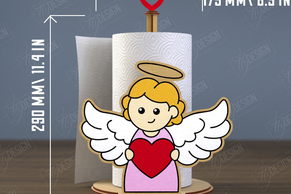 Σετ των 2 Intra απο ξύλο plywood 3mm-4mm πάχος – Χαρτοπετσέτα | Σχήμα αγγέλου | CNC Δίασταση  20x20 cm INTRAFABR-112503176