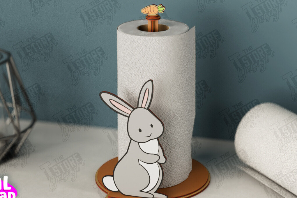 Σετ των 2 Intra απο ξύλο plywood 3mm-4mm πάχος – Χαρτοπετσετοθήκη |Σχήμα λαγουδάκι| Κουζίνα Δίασταση  20x20 cm INTRAFABR-112629132