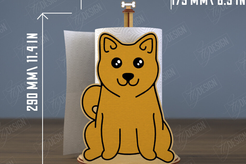 Σετ των 2 Intra απο ξύλο plywood 3mm-4mm πάχος – Χαρτοπετσέτα | Σχήμα σκύλου | CNC Δίασταση  20x20 cm INTRAFABR-112503273