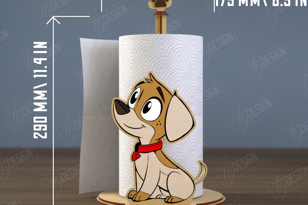 Σετ των 2 Intra απο ξύλο plywood 3mm-4mm πάχος – Χαρτοπετσέτα | Σχήμα σκύλου | CNC Δίασταση  20x20 cm INTRAFABR-112503211