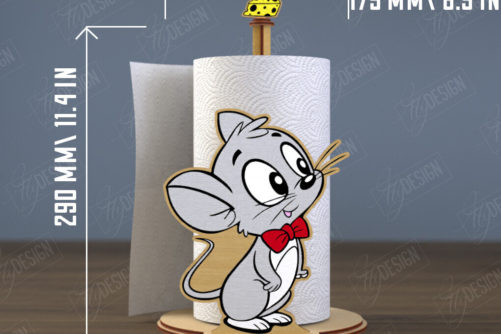 Σετ των 2 Intra απο ξύλο plywood 3mm-4mm πάχος – Χαρτοπετσέτα | Σχήμα ποντικιού | CNC Δίασταση  20x20 cm INTRAFABR-112503253