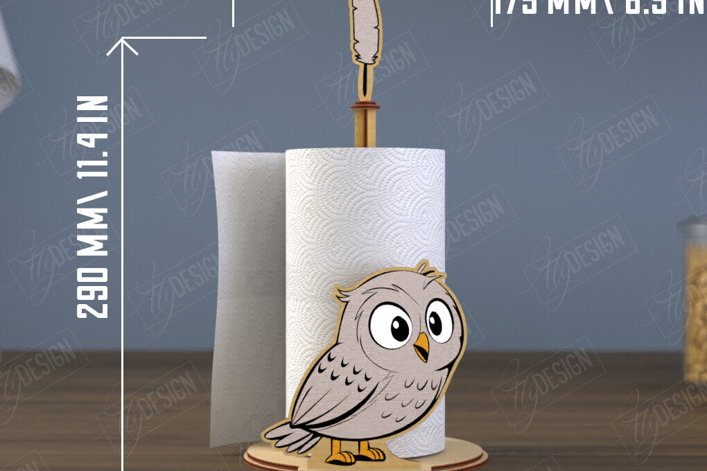 Σετ των 2 Intra απο ξύλο plywood 3mm-4mm πάχος – Χαρτοπετσέτα | Σχήμα κουκουβάγιας | CNC Δίασταση  20x20 cm INTRAFABR-112503256