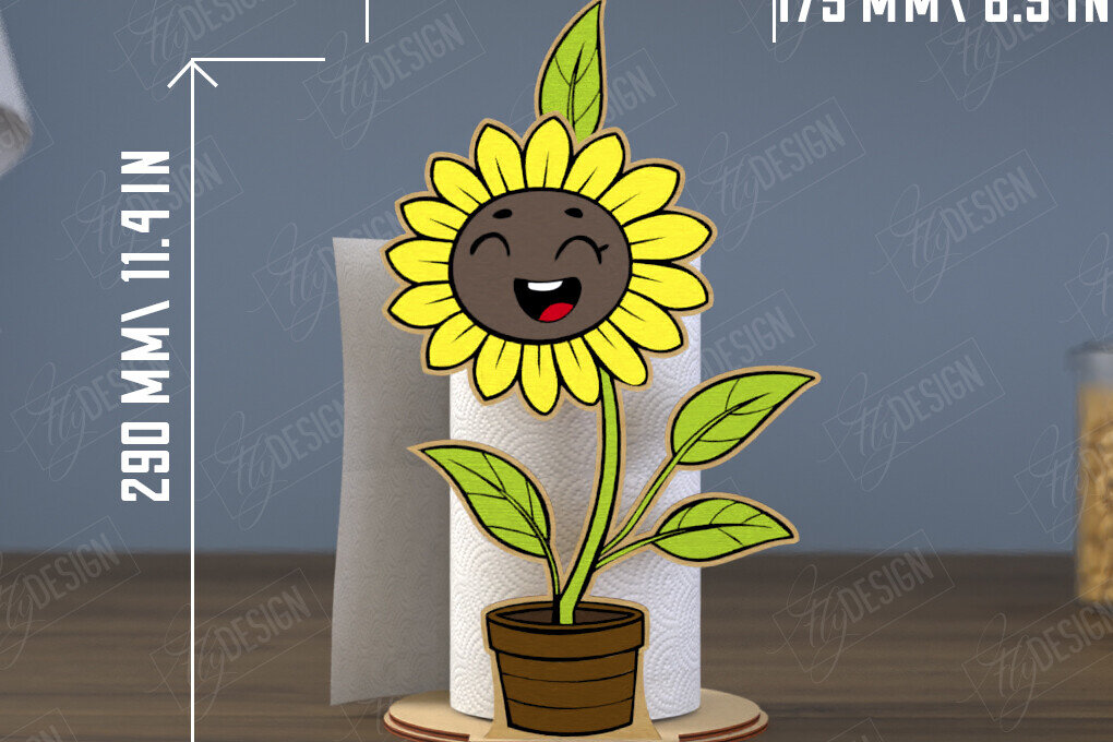 Σετ των 2 Intra απο ξύλο plywood 3mm-4mm πάχος – Χαρτοπετσέτα | Σχήμα ηλίανθου|CNC Δίασταση  20x20 cm INTRAFABR-112503267