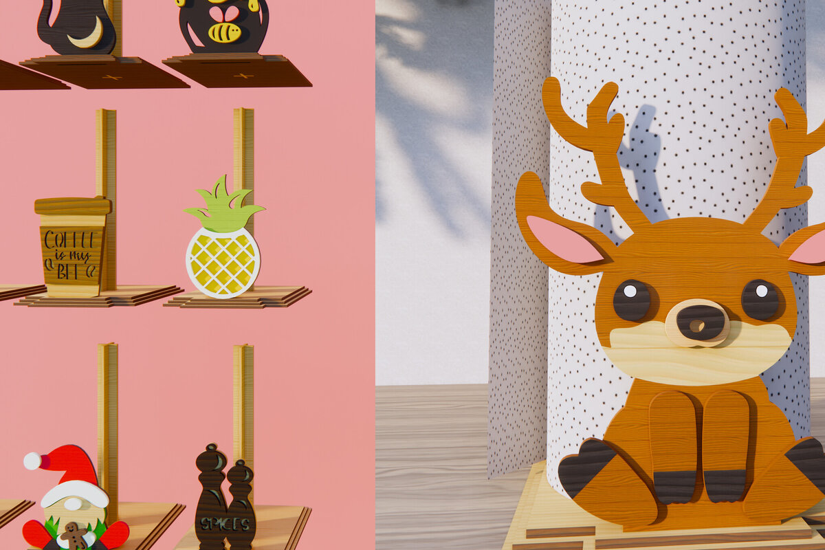 Σετ των 2 Intra απο ξύλο plywood 3mm-4mm πάχος – Πακέτο με ρολό χαρτοπετσέτας κοπής με λέιζερ Δίασταση  20x20 cm INTRAFABR-84589612