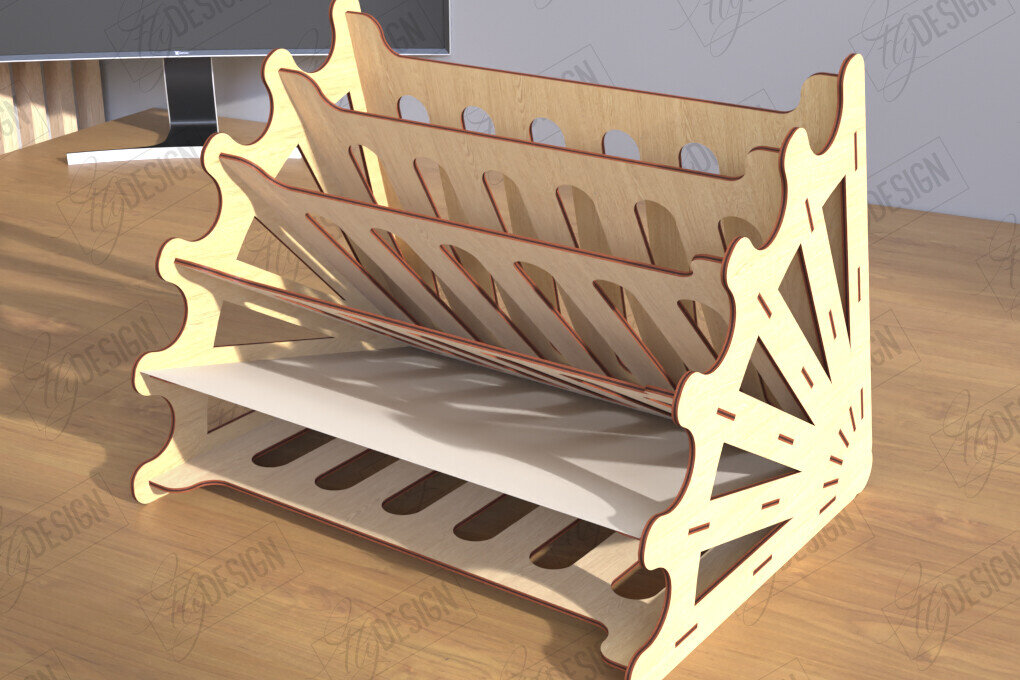 Σετ των 2 Intra απο ξύλο plywood 3mm-4mm πάχος – Δίσκος χαρτιού | Σχεδιασμός Γραφείου Δίασταση  20x20 cm INTRAFABR-122964034