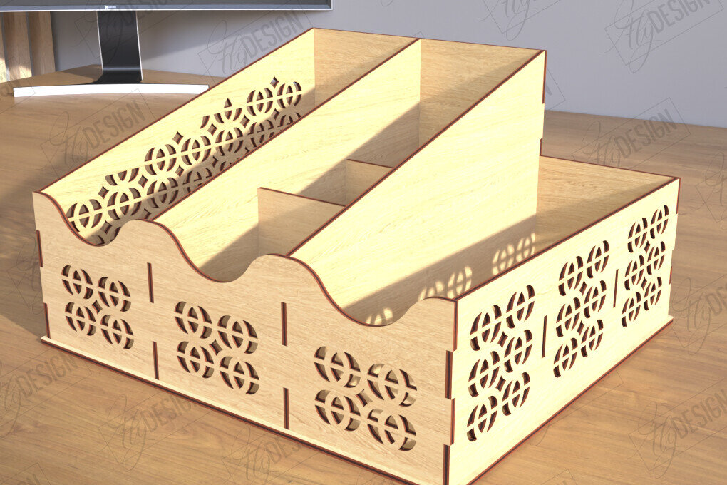 Σετ των 2 Intra απο ξύλο plywood 3mm-4mm πάχος – Δίσκος χαρτιού | Σχεδιασμός Γραφείου Δίασταση  20x20 cm INTRAFABR-122964036