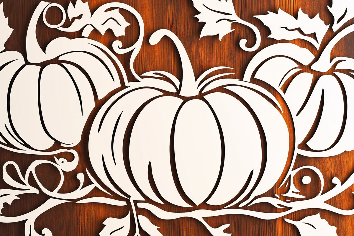 Intra απο ξύλο plywood 3mm-4mm πάχος – Διακοσμητικό κομμένο αρχείο κολοκύθας με χαρτί Δίασταση  40x30 cm INTRAFABR-103116709